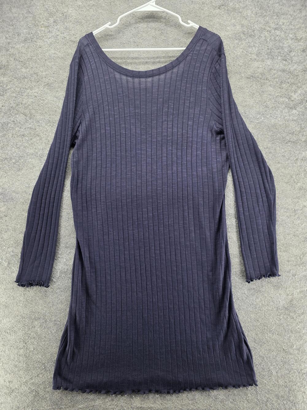 VERO MODA Dress Womens XL Night Sky Blue Sweater Dress V-Neck Short Viscose